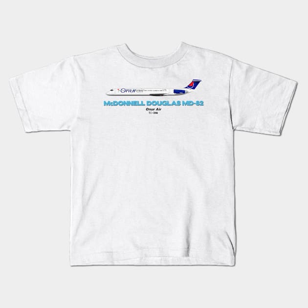 McDonnell Douglas MD-82 - Onur Air Kids T-Shirt by TheArtofFlying